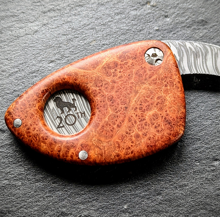 Custom Damascus Steel Cigar Cutter